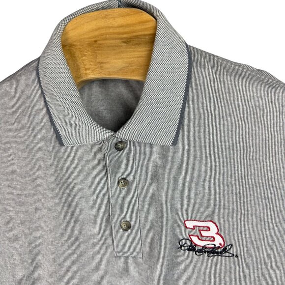 Vtg Dale Earnhardt SR #3 Polo Shirt Mens M Gray  Nascar Chase Authentics - Picture 3 of 9